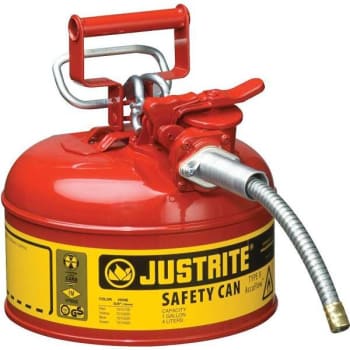 Image for Justrite Safety Can 1 Gal. With Hose (Red) from HD Supply