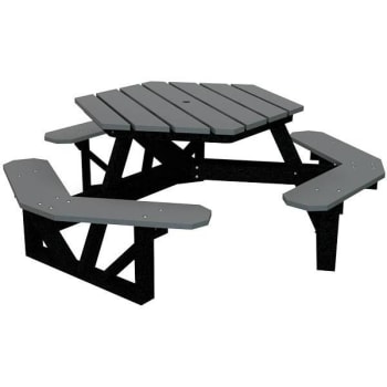 Image for Hex 6 Ft. Gray Recycled Plastic Picnic Table from HD Supply