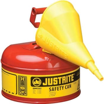 Justrite Safety Can 1 Gal. With Funnel (Red)