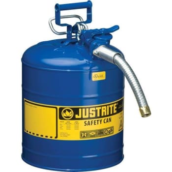 Image for Justrite Safety Can 5 Gal. With Hose (Blue) from HD Supply