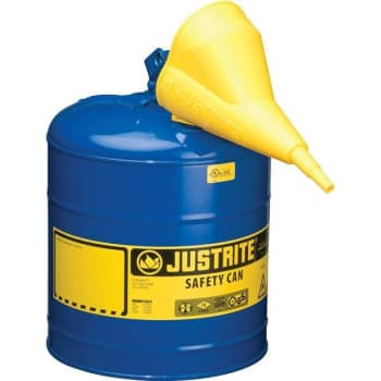 Image for Justrite Safety Can 5 Gal. With Funnel (Blue) from HD Supply