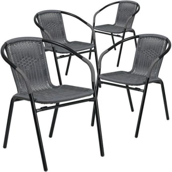 Image for Carnegy Avenue Gray Stackable Metal Outdoor Dining Chair from HD Supply