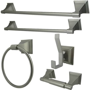 Image for Kingston Brass Monarch 5-Piece Bathroom Accessory Set (Brushed Nickel) from HD Supply