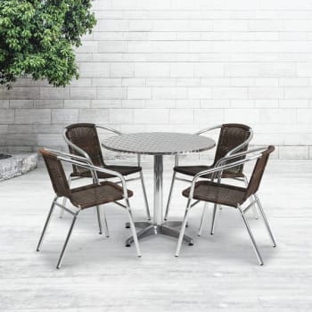 Image for Carnegy Avenue Gray 5-Piece Metal Round Outdoor Bistro Set from HD Supply