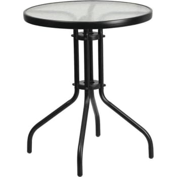 Carnegy Avenue Clear/Black Round Metal Outdoor Bistro Table