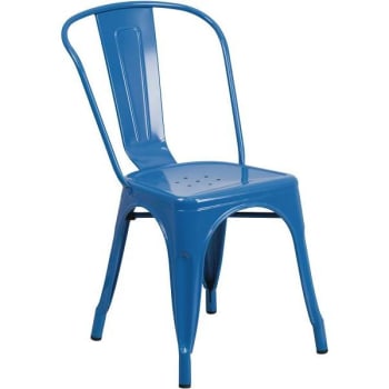 Carnegy Avenue Blue Metal Outdoor Dining Chair