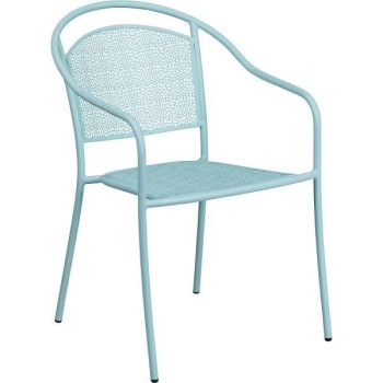 Image for Carnegy Avenue Sky Blue Metal Outdoor Dining Chair from HD Supply