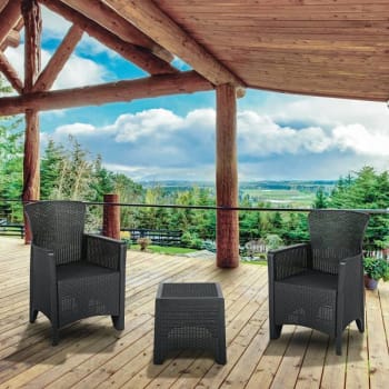 Image for Carnegy Avenue Gray 3-Piece Wood Patio Conversation Set from HD Supply