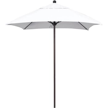 California Umbrella 6 Ft. Bronze Aluminum Commercial Market Patio Umbrella W/ Fiberglass Ribs In Natural Sunbrella