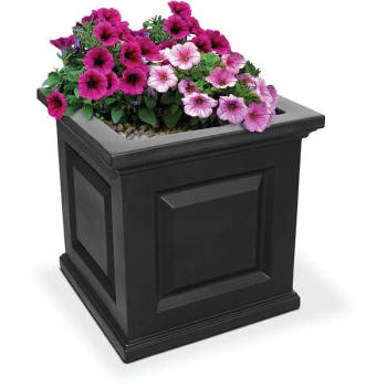 Image for Mayne Nantucket 16 In. Black Square Self-Watering Polyethylene Planter from HD Supply