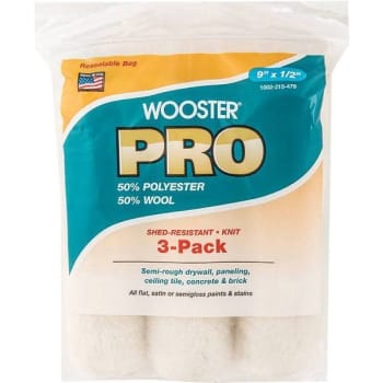 Image for Wooster 9 In. X 1/2 In. High-Density PRO 50/50 Polyester/Wool Fabric Roller Cover from HD Supply