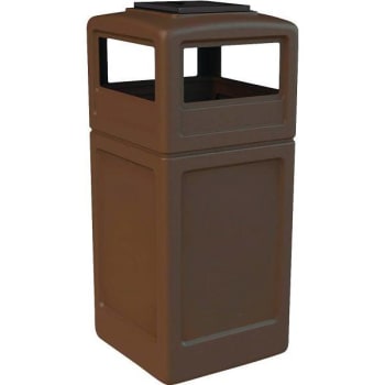 Image for Polytec 42 Gal. Square Trash Can W/ Ashtray Lid (Brown) from HD Supply