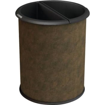 Precision 3.2 Gal. Vinyl Round Inn Room Waste And Recycler (Brown)