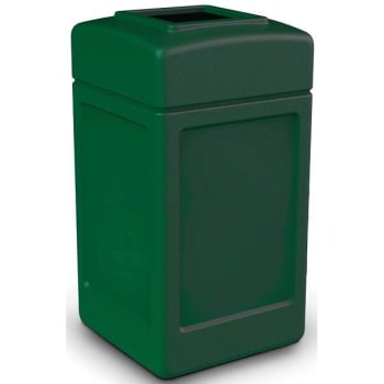 Image for Polytec 42 Gal. Square Trash Can W/ Open-Top Lid (Forest Green) from HD Supply