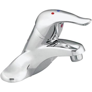 Image for Moen Chateau Low-Arc Bath Faucet, 4centerset, Sgl Handle, Red/Blue, Chrome from HD Supply