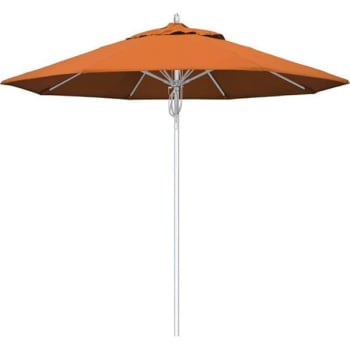 Image for California Umbrella 9 Ft. Silver Aluminum Patio Umbrella W/ Fiberglass Ribs In Tuscan Sunbrella from HD Supply