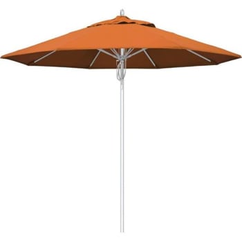 Image for California Umbrella 9 Ft. Silver Aluminum Patio Umbrella W/ Fiberglass Ribs In Tuscan Sunbrella from HD Supply