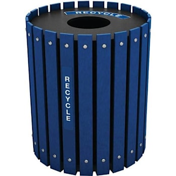 Image for Nex-Terra 32 Gal. Round Recycle Bin (Navy Blue) from HD Supply