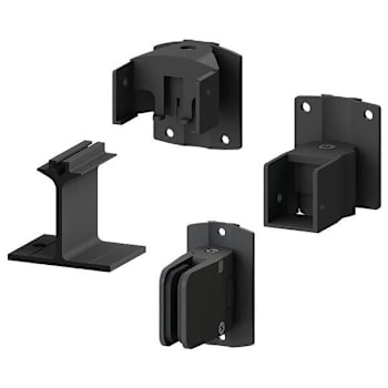 Image for Peak 0.25 In. X 45 In. X 4 Ft. Aluminum Pool Fence Rail Glass Angle Bracket Kit (Black) from HD Supply