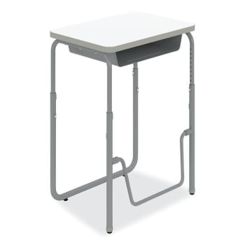 Safco Alphabetter® 2.0 Height Student Desk With Book Box, 29" To 43", Dry Erase