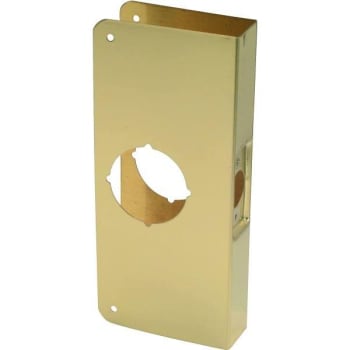 Image for Don-Jo 4 In. X 9 In. Door Reinforcer W/ 2-1/8 In. Hole (Polished Brass) from HD Supply
