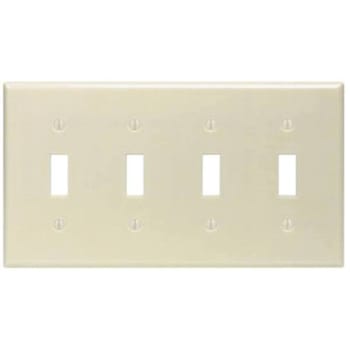 Image for Leviton 4-Gang Toggle Wall Plate (Ivory) from HD Supply