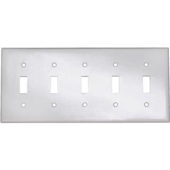 Image for Leviton 5-Gang Toggle Wall Plate (White) from HD Supply