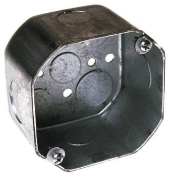 Image for Raco 4 In. W X 2-1/8 In. D Steel Drawn Octagonal Box W/ Five 1/2 & Four 3/4 Ko's (Gray) from HD Supply