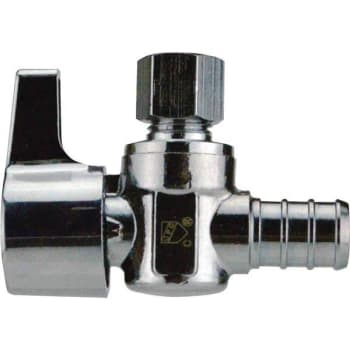 Image for Apollo 1/2 Chrome-Plated Brass Pex-B Barb X 1/4comp Quarter-Turn Angle Valve from HD Supply