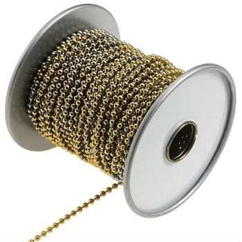 Image for 100 Ft. #6 Brass Beaded Chain from HD Supply