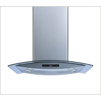 Winflo 30 in. 475 CFM Island Mount Range Hood in Stainless Steel and Glass w/ LED Lights and Touch Control