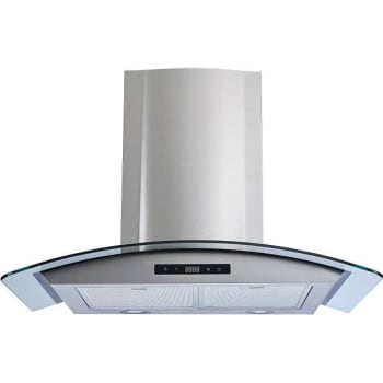 Image for Winflo 30 in. 475 CFM Stainless Steel/Glass Wall Mount Range Hood w/ Mesh Filters and Touch Sensor Control from HD Supply
