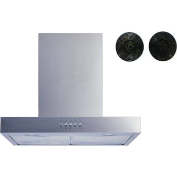 Image for Winflo 30 in. Wall Mount Range Hood in Stainless Steel w/ Mesh Filters Charcoal Filters and Push Button Control from HD Supply