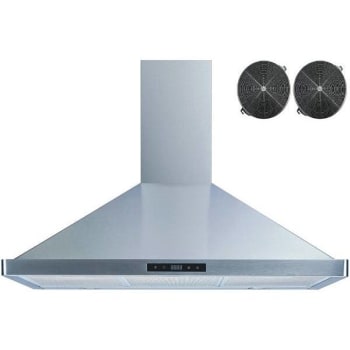 Image for Winflo 36 in. 475 CFM Wall Mount Range Hood in Stainless Steel w/ Mesh and Charcoal Filters Touch Sensor Control from HD Supply