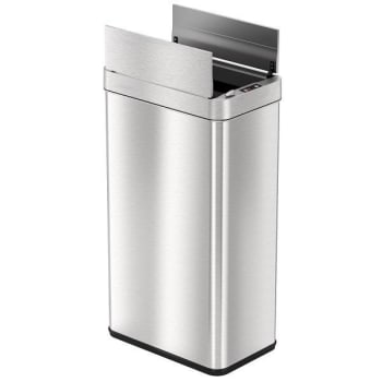 Image for HLS Commercial 18 Gal. Wings Open Lid Sensor Trash Can W/ Odor Filter (Stainless Steel) from HD Supply