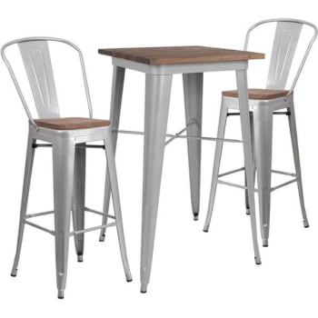 Image for Carnegy Avenue 3-Piece Silver Table And Chair Set from HD Supply