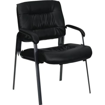 Image for Flash Furniture Faux Leather Cushioned Reception Chair (Black) from HD Supply