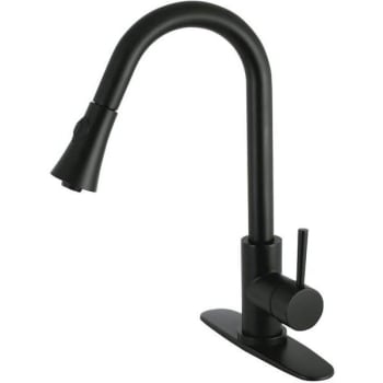 Image for Kingston Brass Modern Single-Handle Kitchen Faucet With Pull-Down Sprayer (Matte Black) from HD Supply