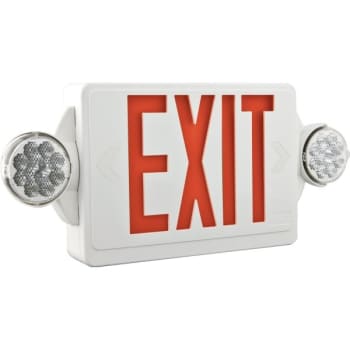 Lithonia Lighting® LHQM Series LED White Emergency Exit/Unit Combo, Red letters, Remote Capacity