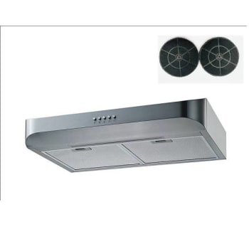 Winflo 30 in. 300 CFM Range Hood in Stainless Steel w/ Mesh Charcoal Filters and Push Buttons