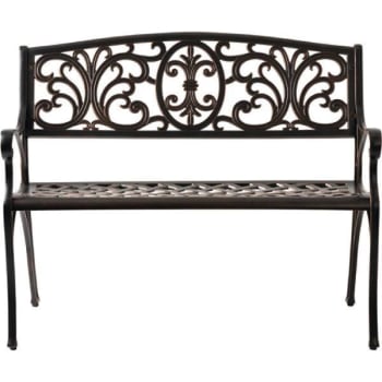 Image for Balkene Home Decatur 40 In. Cast Aluminum Outdoor Bench (Antique Bronze) from HD Supply