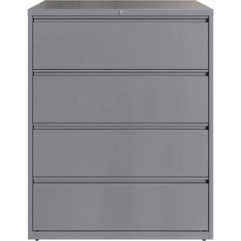 Image for Hirsh 42 W Arctic 4-Drawer Lateral File Cabinet (Silver) from HD Supply