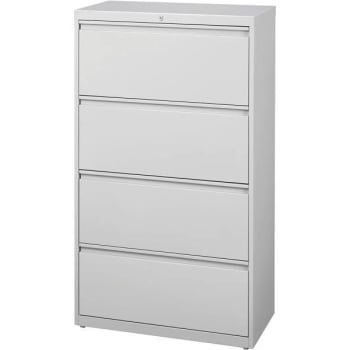 Hirsh 36 W 4-Drawer Lateral File Cabinet (Light Gray)