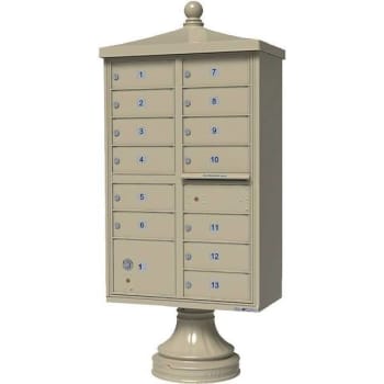 Florence Mfg Vital 13-Mailboxes 1-Locker 1-Outgoing Pedestal Mount Cluster Box