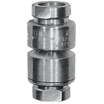 Watts 3/8 In. Dual Check Vacuum Breaker Inline Backflow Preventer Lead-Free (Brass)