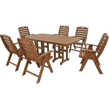 Trex Outdoor Furniture Yacht Club Tree House 7-Piece High Back Plastic Outdoor Patio Dining Set