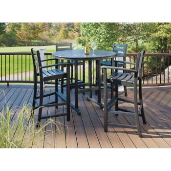 Image for Trex Outdoor Furniture Monterey Bay Charcoal Black 5-Piece Plastic Outdoor Patio Bar Height Dining Set from HD Supply