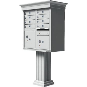 Florence Mfg Vital 1570 8-Mailboxes 2-Lockers 1-Outgoing Pedestal Mount Cluster Box