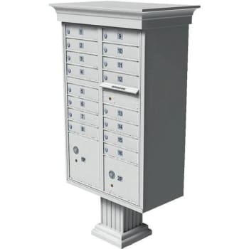 Florence Mfg Vital 1570 16-Mailboxes 2-Lockers 1-Outgoing Pedestal Mount Cluster Box