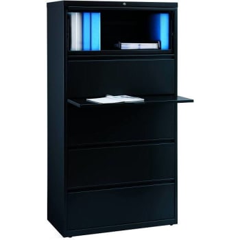 Image for Hirsh 36 Inch Wide 5 Drawer Metal Lateral File Cabinet For Home And Office, Holds Letter, Legal And A4 Hanging Folders, Black from HD Supply